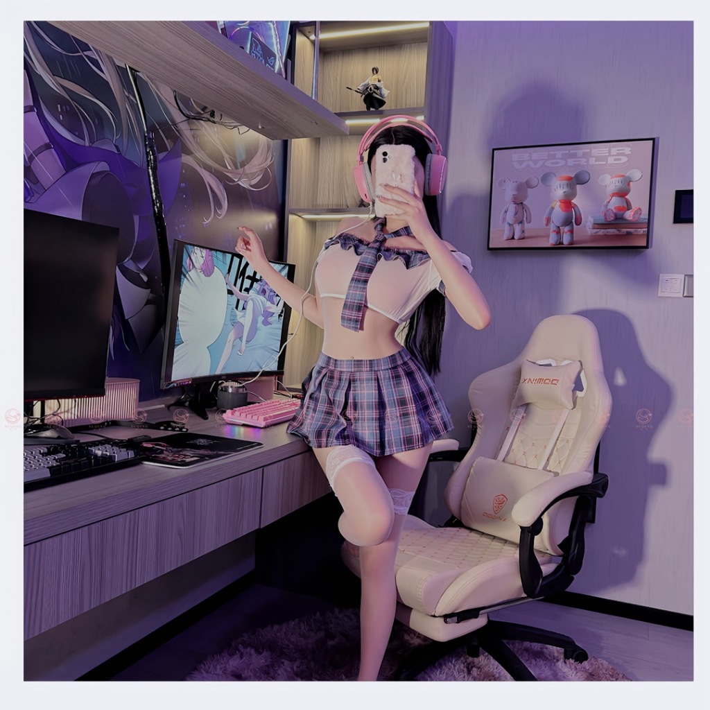 Đồ ngủ gợi cảm cosplay học sinh trễ vai kèm cà vạt sexy thanh lịch váy xếp ly nữ sinh Nhật Bản dễ thương BIKI HOUSE N861 | BigBuy360 - bigbuy360.vn