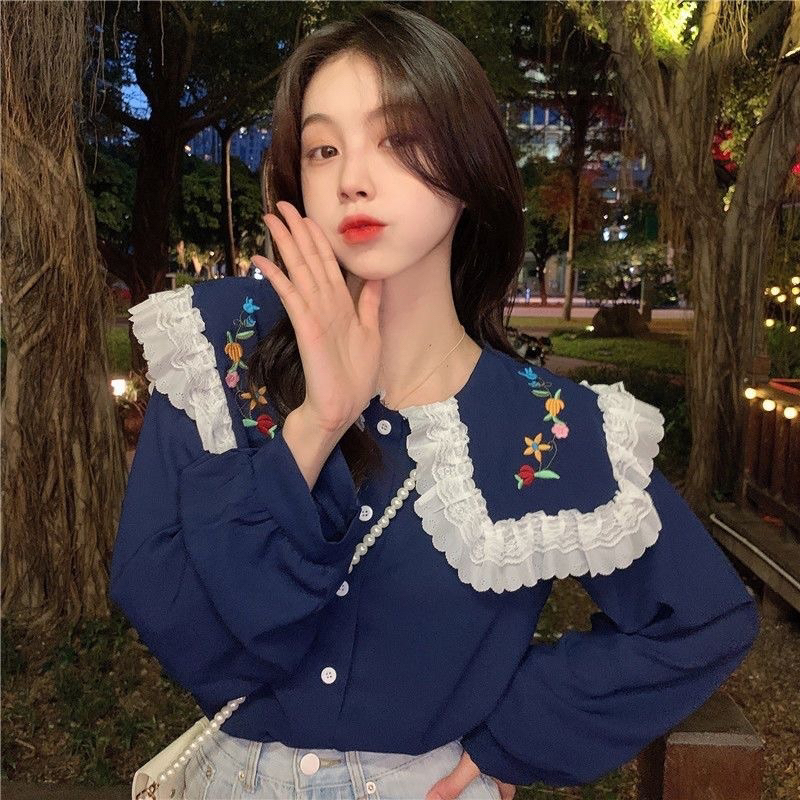 Áo Cozok, Cổ Phối Ren,Thêu Hoa