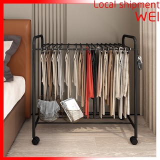【Local shop】Nhiều lớp Quần Rack Kệ quần sắt sàn di động Đa chức năng nhà treo Quần áo hoàn thiện kệ lưu trữ Mở rộng