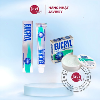 Bộ Sản Phẩm Kem đánh răng, Bột  Làm Trắng Răng Eucryl răng giúp cải thiện tình trạng ố vàng, mùi hôi răng miệng