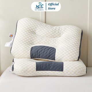 Gối công thái học M2T BEDDING ruột bông gòn trắng kháng khuẩn loại 1 - nặng 1kg/1 chiếc