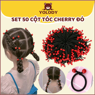 Thun cột tóc cherry bé Hàn Quốc Yolody phụ kiện buộc tóc cherry đẹp cho bé yêu SC06