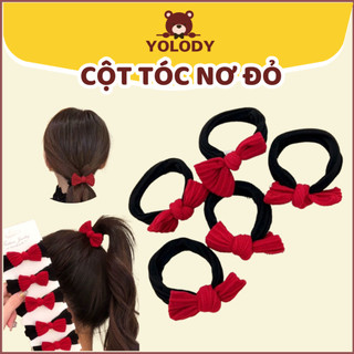 Dây Cột Tóc Co Giãn Nơ Đỏ thời trang buộc tóc nơ đỏ Yolody phụ kiện tóc cho bé