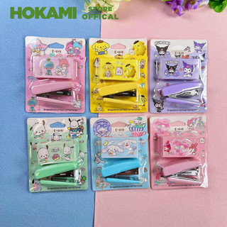 Dập ghim mini kim bấm – ghim bấm 12 tờ nhiều màu cute - Dập ghim HOKAMI tặng kèm hộp đạn ghim