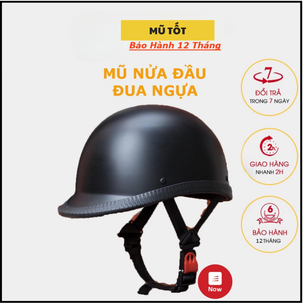 Mũ nón bảo hiểm nam nữ 1/2 đầu đua ngựa nhẹ nhàng rẻ đẹp, mũ nửa đầu thời trang