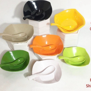 Tô vuông nhựa melamine an toàn (đen, nâu, xanh lá), bát phíp vuông, tô chè Việt Nhật 6835