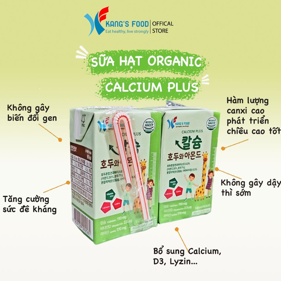 𝗦𝘂̛̃𝗮 𝗛𝗮̣𝘁 𝐎𝐑𝐆𝐀𝐍𝐈𝐂 Calcium 𝗣𝗹𝘂𝘀 nhập khẩu Hàn Quốc