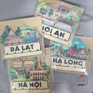 Móc treo khoá địa danh "hà nội, sài gòn, đà nẵng,..." treo tường - quà tặng, quà lưu niệm - sẵn ship hoả tốc