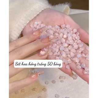 Sét Cham thạch hoa Hồng ( sét 50 bông)- phụ kiện làm nail