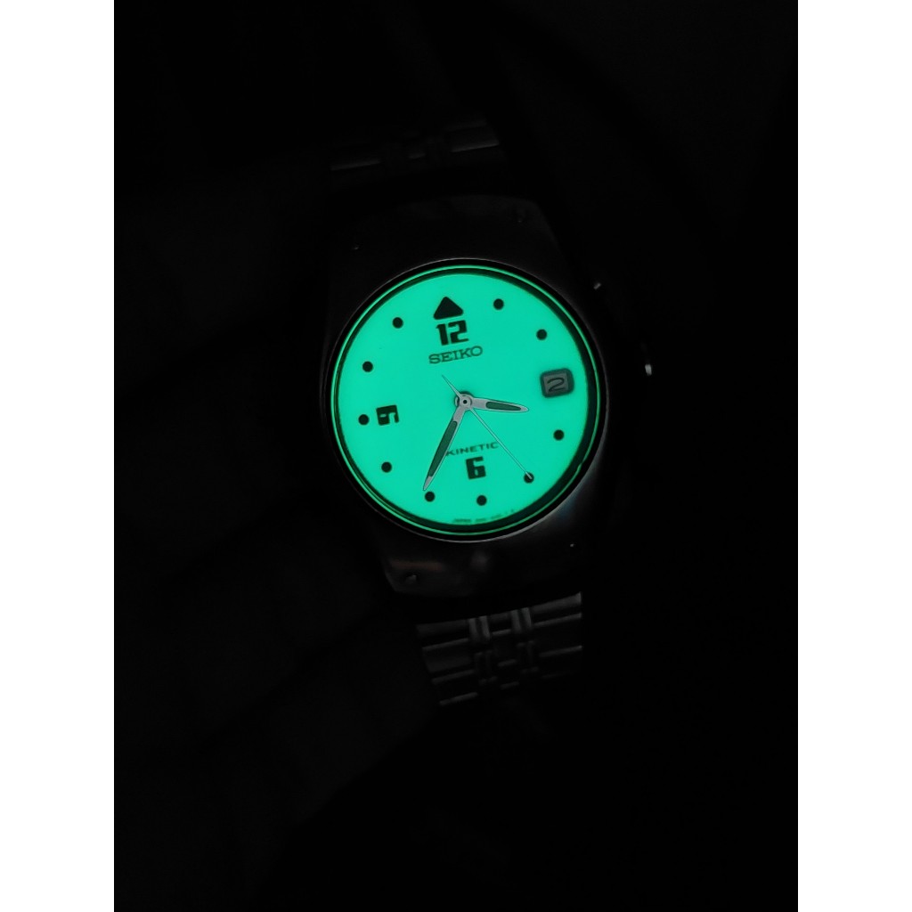 Đồng hồ nam Seiko Kinetic mặt full dạ quang chạy pin hàng Si