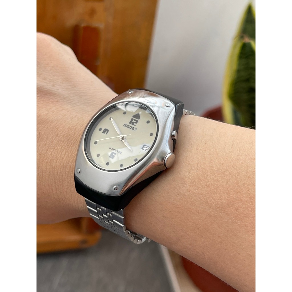 Đồng hồ nam Seiko Kinetic mặt full dạ quang chạy pin hàng Si