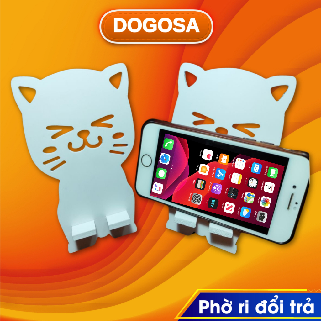 Kệ đỡ điện thoại để bàn hình mèo đáng yêu chất liệu xốp fomex thân thiện bảo vệ môi trường