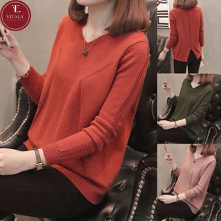 Áo len nữ đẹp, Áo len cúc lưng xinh xắn, Chất liệu len mềm mịn, Kiểu dáng thời trang NT36