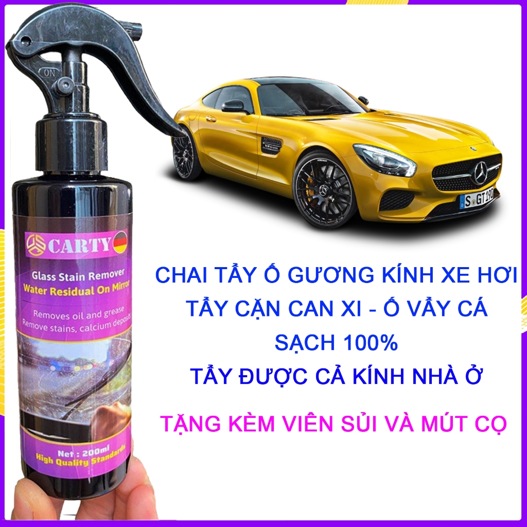 Tẩy Cặn Canxi - Tẩy Ố Kính Ô tô - Làm Sạch Kính Xe Bị Ố Mốc, Mờ Đục - Giúp Tăng Tầm Nhìn, An Toàn Tài Xế - DSQ