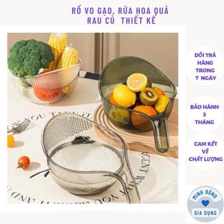 Rổ vo gạo, rửa hoa quả, rau củ  thiết kế có lỗ thoát nước tiện lợi, chất liệu nhựa PP dày dặn an toàn sức khỏe