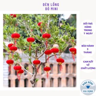 Đèn lồng đỏ mini, khánh liễn bằng nhựa trang trí lễ tết, oản quả, cây cảnh, Đèn lồng nhung mini treo cây size 3cm