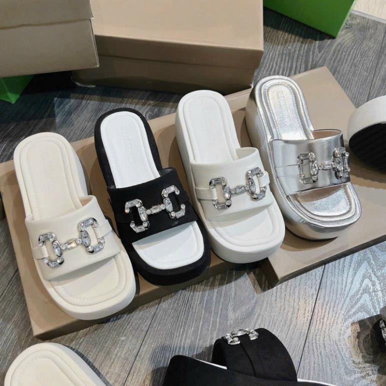 Dép xuồng 7 phân quai ngang đính đá ,mẫu mới hottrend