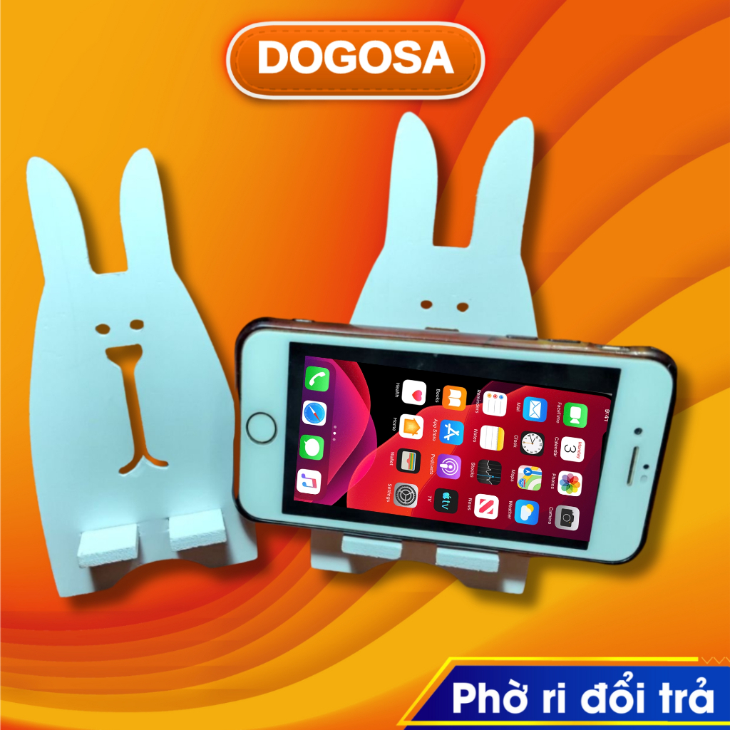 Kệ để điện thoại để bàn hình thỏ đáng yêu chất liệu xốp fomex thân thiện môi trường