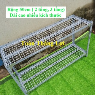 Kệ sắt V lỗ 2 tầng để cây cảnh ,chiều dài và chiều cao nhiều kích thước