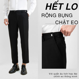 Quần âu nam cạp cao sidetab tăng cạp slimfit co dãn nhẹ 4 chiều thoáng mát không bai xù