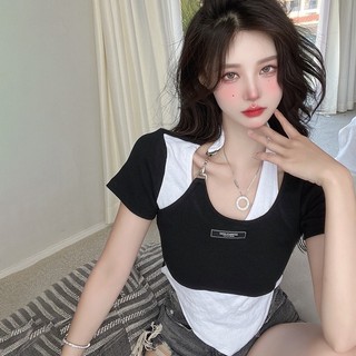 Áo Croptop Phối Xích Phối Màu Độc Lạ Hót Trend SC-TINA2