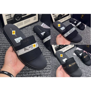 Cao CấpDép BBR Quai Da Nam Nữ, Đế Cao Su Non Êm Chân, Dép GC Quai Ngang Boy Phố Họa Tiết Phong Cách Thời Thượng