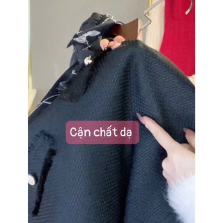 Váy hoa thêu mix dạ cao cấp V52