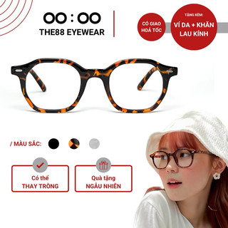 Gọng kính cận nam nữ THE88 dáng vuông cao cấp chống ánh sáng xanh tròng 0 độ giả cận KC52