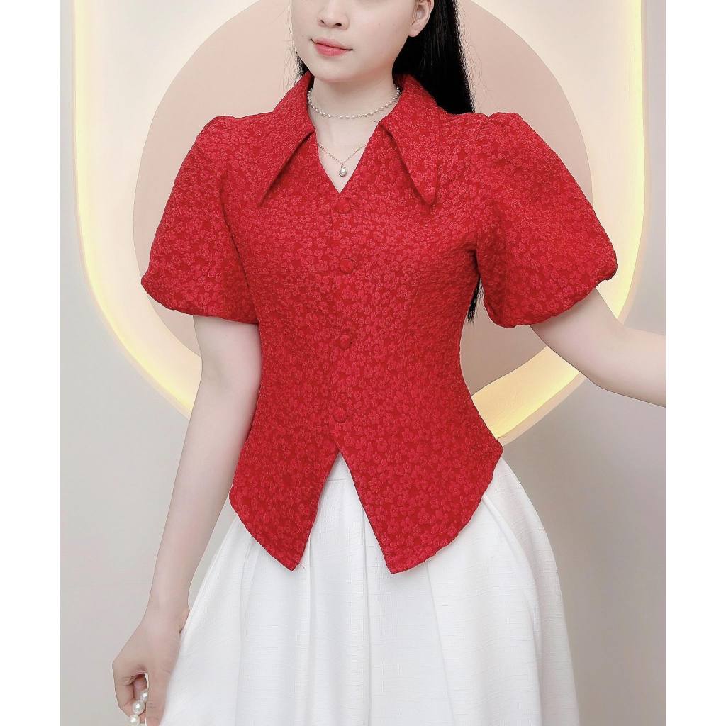 Áo sơ mi gấm hoa tết cao cấp cổ bẻ LAMO -B1215