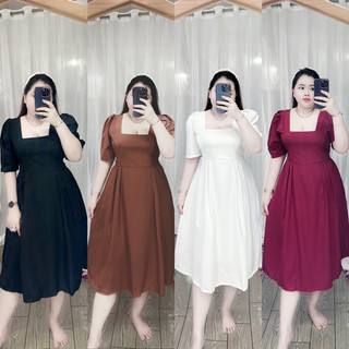 Đầm tay ngắn cổ vuông 60-90kg