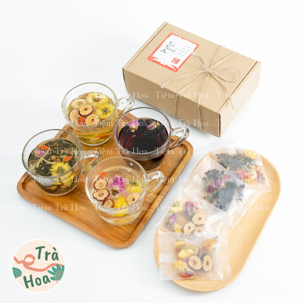 Hộp Trà Thanh An ( Combo gồm 4 vị Trà An Thần- Dưỡng Nhan - Dâu Tằm - Thanh Nhiệt ) 20 gói (Mỗi vị 5