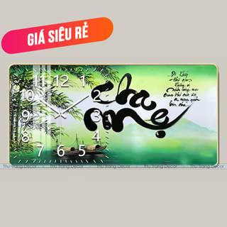 Đồng Hồ Tráng Gương CHỮ CHA MẸ/CHỮ THƯ PHÁP In UV 5D Cao Cấp - Đồng Hồ Treo Tường Kim Trôi Hiện Đại