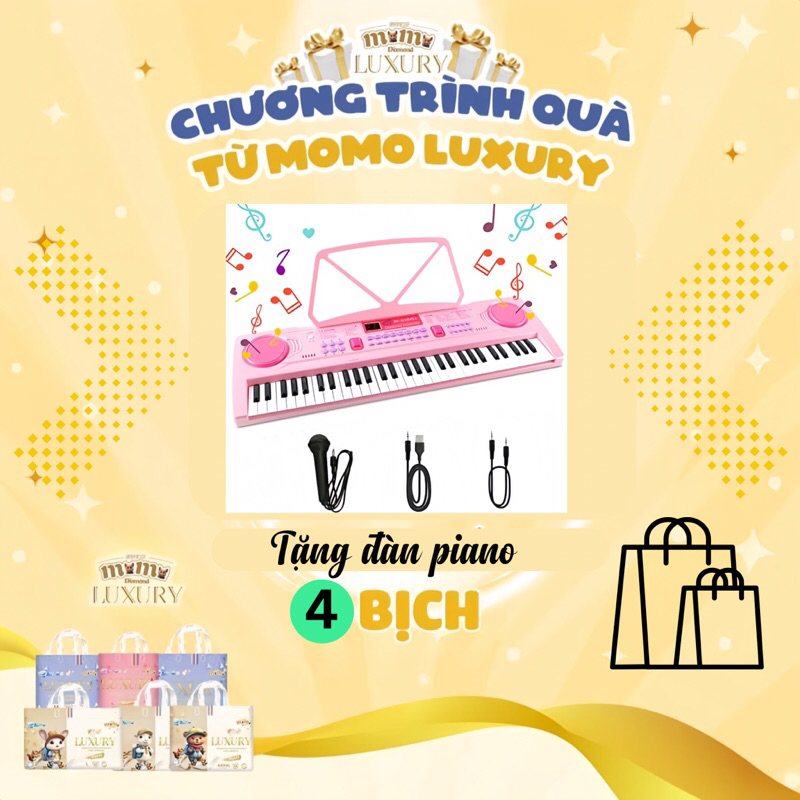 Combo 4 Bỉm Quần Momo Diamond LUXURY Hữu Cơ Cao Cấp đủ size cho bé[Kèm quà tặng Đàn Piano kèm mic cho bé]