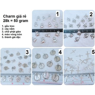 Charm giá rẻ sỉ tphcm : charm hợp kim 50 gram giá 28k / 1 gói