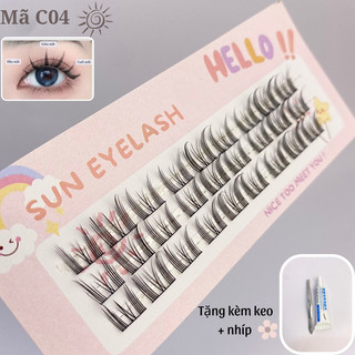 Mi tự nối tại nhà tạo hiệu ứng mắt ướt (tặng kèm keo,nhíp) C04 mi tách sợi phù hợp nhiều tone makeup