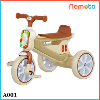 Xe đạp ba bánh cao cấp có đèn, nhạc vui nhộn cho bé a001