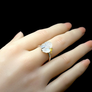 Nhẫn Tỳ Hưu Moonstone đá Mặt Trăng tự nhiên