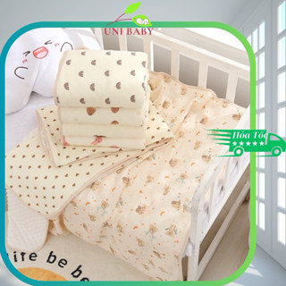 Chăn xô muslin hạt đậu size lớn 100*110 cm cho bé sơ sinh họa tiết xinh xắn