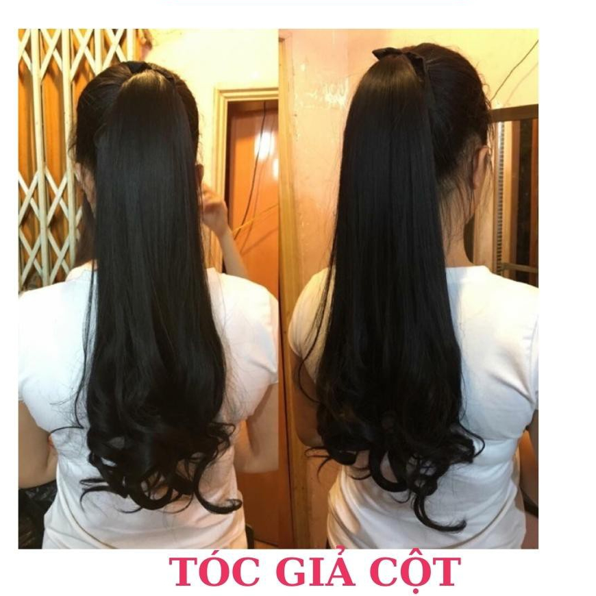 Tóc giả cột xoăn đuôi 60cm, tóc tơ cao cấp