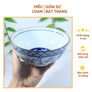 Bát tô sứ hoạ tiết hoa đào dày dặn, hàng cao cấp