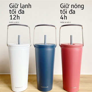 Bình Giữ Nhiệt Có Ống Hút Lock&Lock Bucket Tumbler With Straw LHC4268 540ml - Hàng Chính Hãng