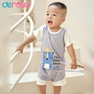 Bộ cộc tay bé trai derosa kids cho bé từ 6 đến 36 tháng dsb24-707b