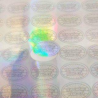 Tem decal chống hàng giả, tem dán niêm phong, tem dán 7 màu 1x2cm