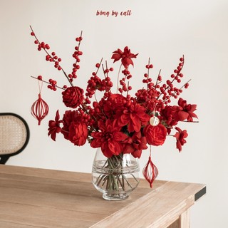 Bình hoa đào đông TẾT cao cấp phong cách Hàn Quốc siêu yêu thương hiệu BÔNG BY CATT 🎁 Tặng Kèm đồ treo trang trí Tết 🎁