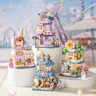 Bộ lắp ráp building blocks LOZ mini mô hình nhà, phi hành gia dễ thương mẫu mới