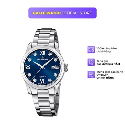 Đồng hồ nữ Candino C4738/2 phong cách sang trọng, thanh lịch, mặt kính Sapphire, dây thép không gỉ cao cấp