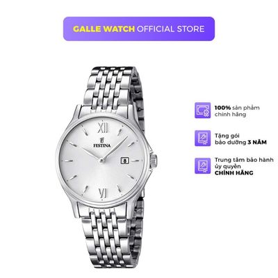 Đồng hồ nữ Festina F16748/2 phong cách sang trọng, dây thép đeo tay, chống nước 5ATM, mặt kính Mineral cứng cáp