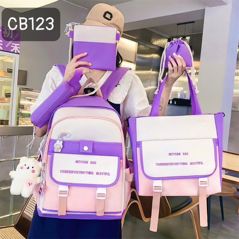 Balo Set 4 Món Nút Giữa Betyyomi Bag