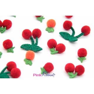 *[SET 5C] Charm bông len các mẫu, quả cherry len làm kẹp tóc, móc treo chìa khóa, diy, handmade