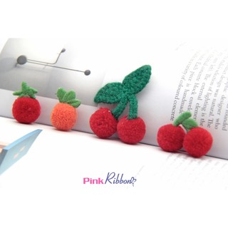 *[SET 5C] Charm bông len các mẫu, quả cherry len làm kẹp tóc, móc treo chìa khóa, diy, handmade